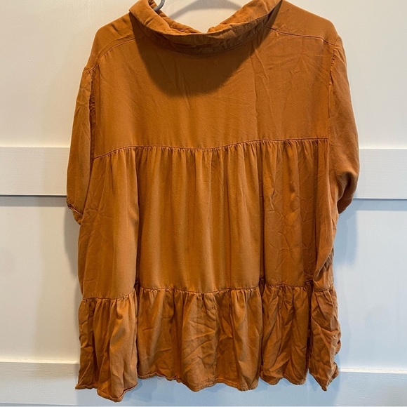 Women's Orange Button-Up Top Size 2XL - Picture 5 of 6